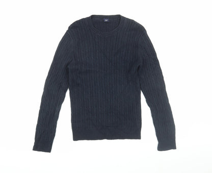 GAP Women's Blue Cable-Knit Pullover Jumper XS