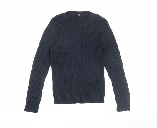 GAP Women's Blue Cable-Knit Pullover Jumper XS