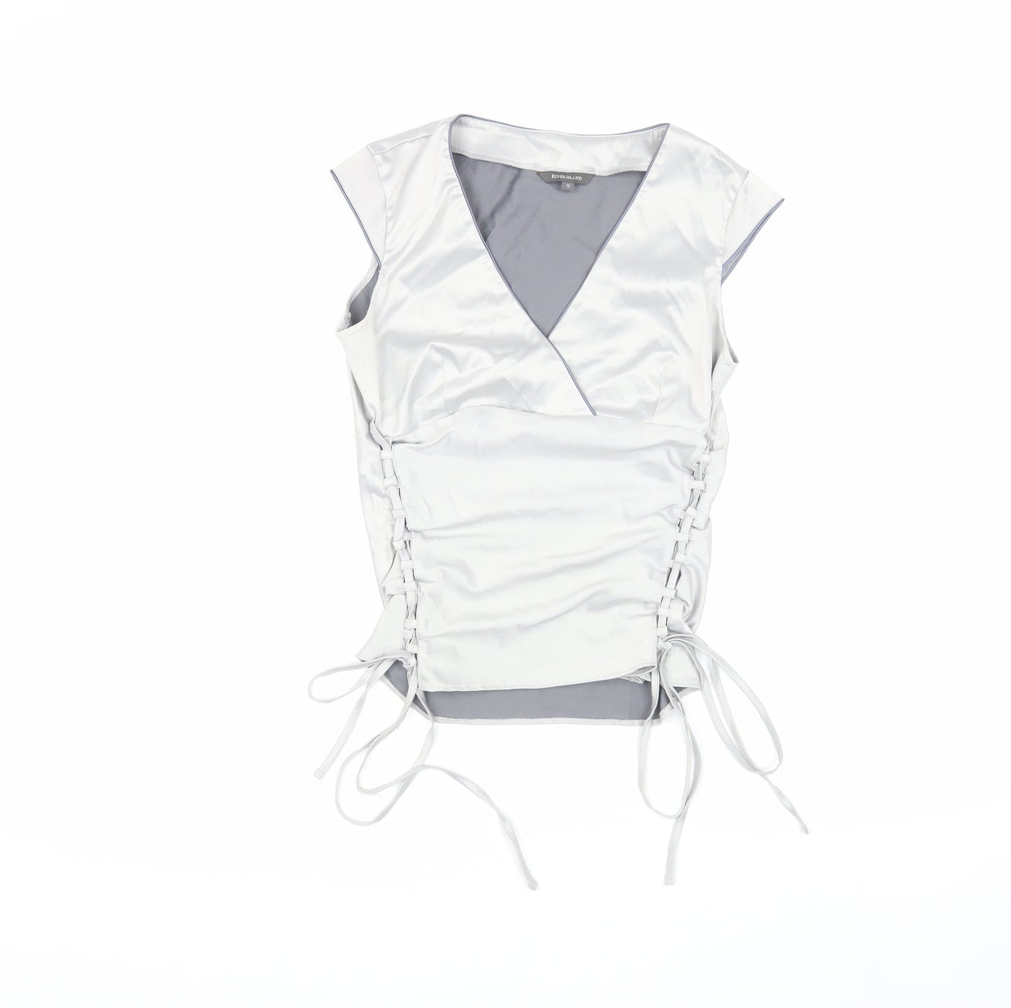 Womens UK Size 12 River Island White Wrap Blouse