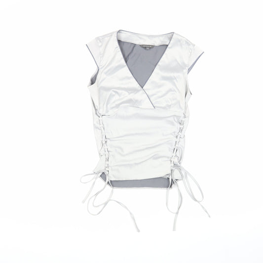 Womens UK Size 12 River Island White Wrap Blouse