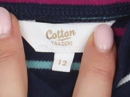 Womens UK Size 12 Cotton Traders Multicoloured Basic T-Shirt