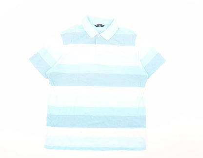 Marks and Spencer XL Men's Blue Striped Polo Shirt