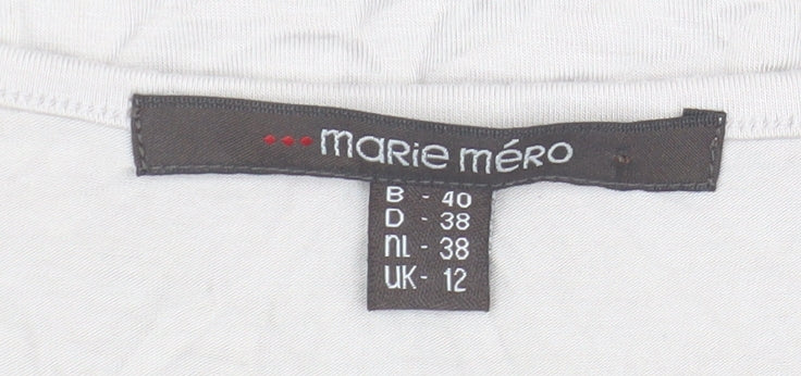 Marie Méro Women's Ivory Ruffle Blouse Size 12 Sleeveless