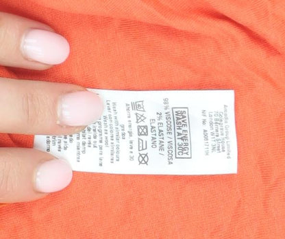Womens UK Size M Wallis Orange Basic T-Shirt