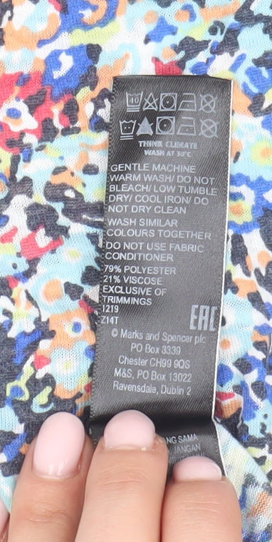 Womens UK Size 8 Marks and Spencer Multicoloured Basic T-Shirt