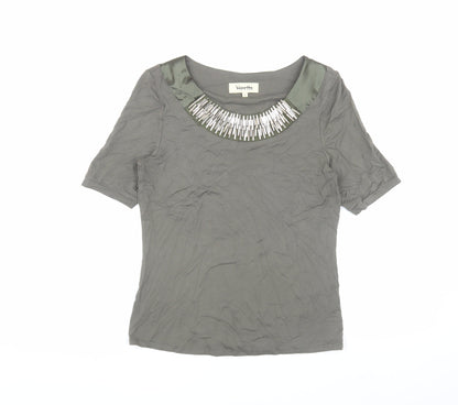 Womens UK Size S Viyella Green Basic T-Shirt