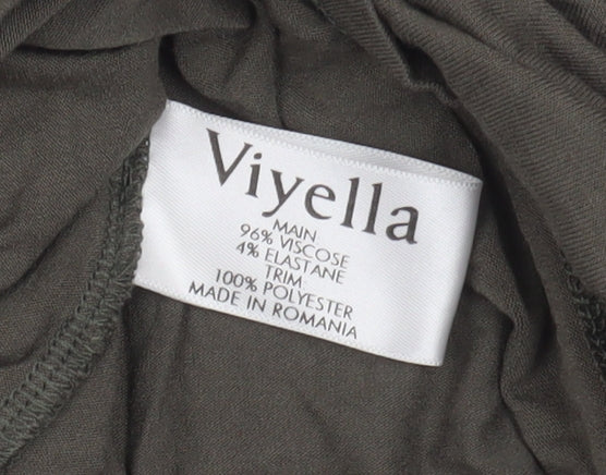 Womens UK Size S Viyella Green Basic T-Shirt