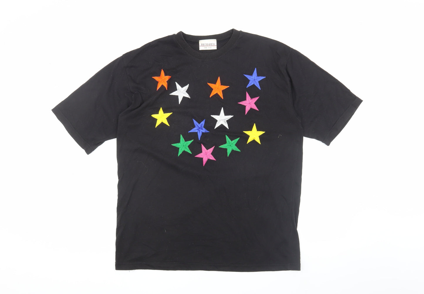 Unisex Adults UK Size One Size Richards Black Basic T-Shirt