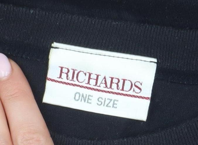 Unisex Adults UK Size One Size Richards Black Basic T-Shirt