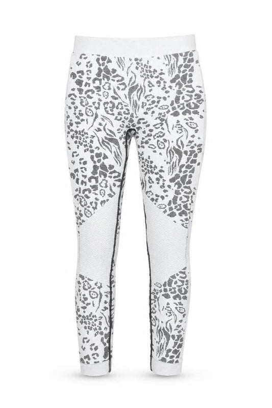 Front view of ASOS Women's Grey Animal Print Leggings S