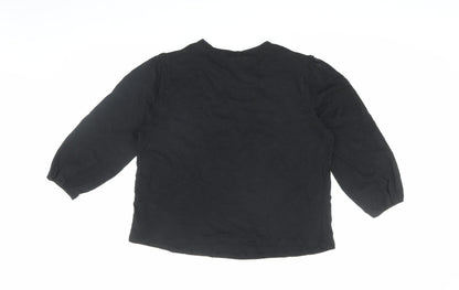 Marks and Spencer Women's Black Embroidered Blouse Size 14