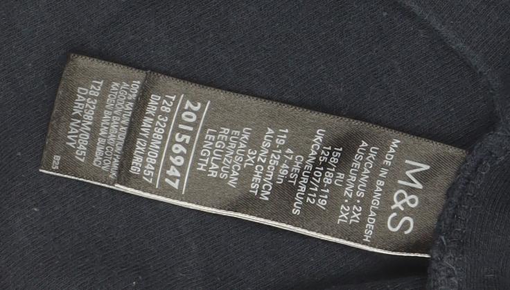 Marks and Spencer 2XL Blue Striped Polo For Men