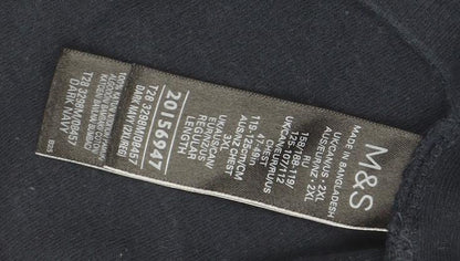 Marks and Spencer 2XL Blue Striped Polo For Men