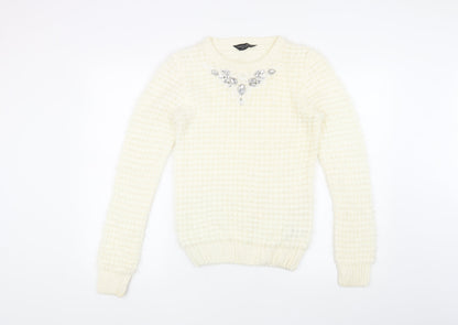 Womens UK Size 10 Dorothy Perkins Ivory Pullover Jumper