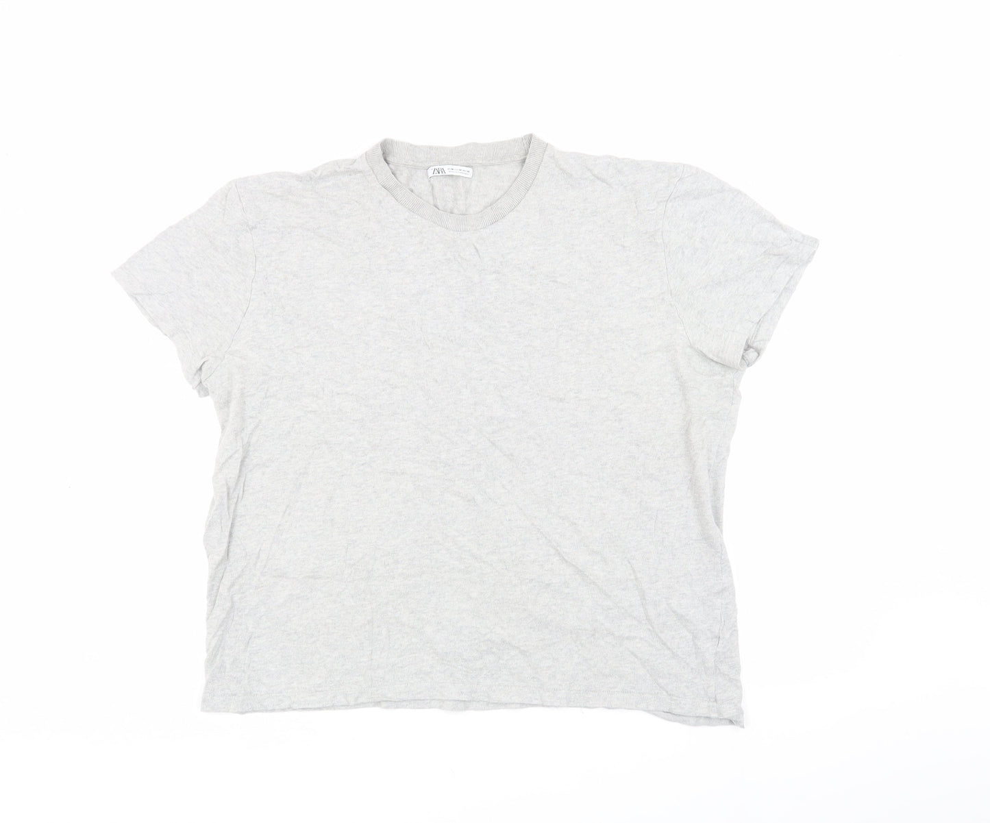 Womens UK Size 12 Zara Grey Basic T-Shirt