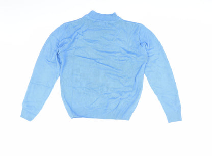 Damart Women's Blue XS Mock Neck Pullover Jumper