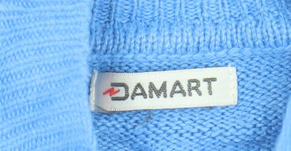 Damart Women's Blue XS Mock Neck Pullover Jumper