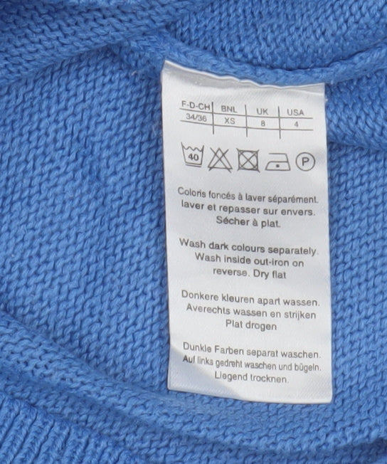 Damart Women's Blue XS Mock Neck Pullover Jumper