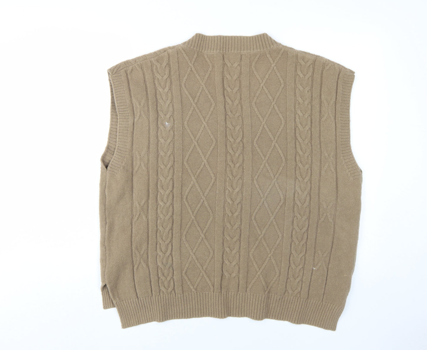 Vera Lucy Women's Beige Cable-Knit Vest Size S