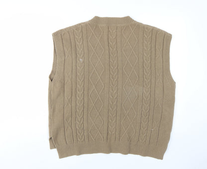 Vera Lucy Women's Beige Cable-Knit Vest Size S