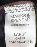 Marks and Spencer Men's Grey Long Sleeve Polo L