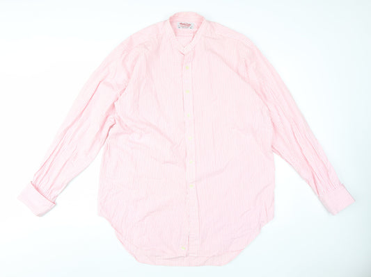 T.M.Lewin Men's Pink Striped Cotton Dress Shirt, L