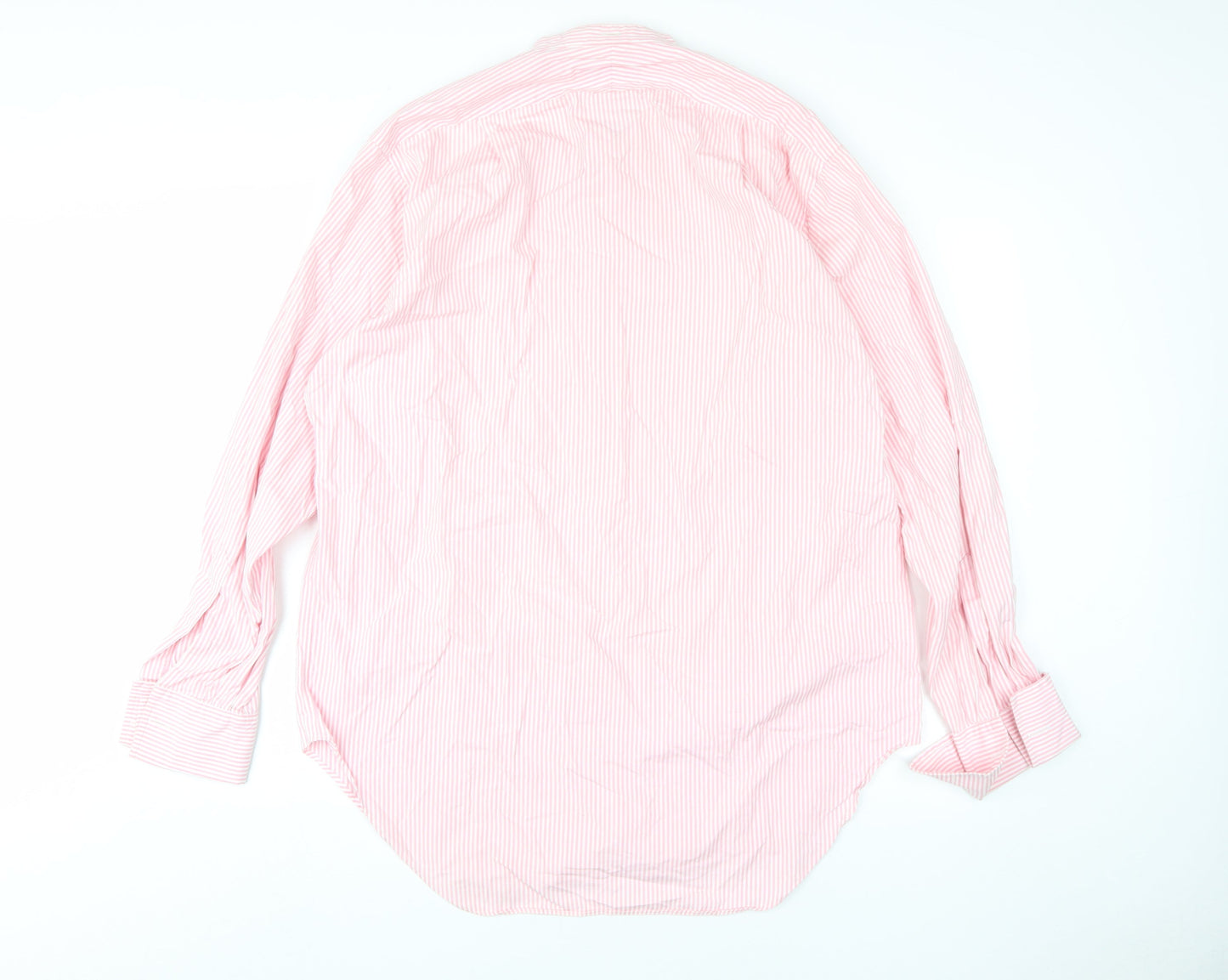 T.M.Lewin Men's Pink Striped Cotton Dress Shirt, L