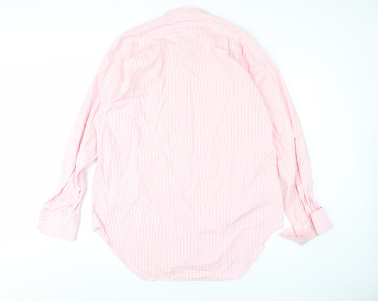 T.M.Lewin Men's Pink Striped Cotton Dress Shirt, L