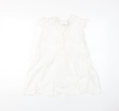 Womens UK Size M JoJo Maman Bébé White Tunic Blouse