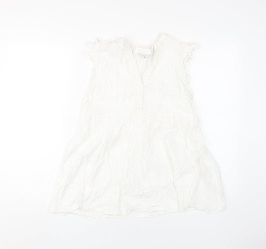 Womens UK Size M JoJo Maman Bébé White Tunic Blouse