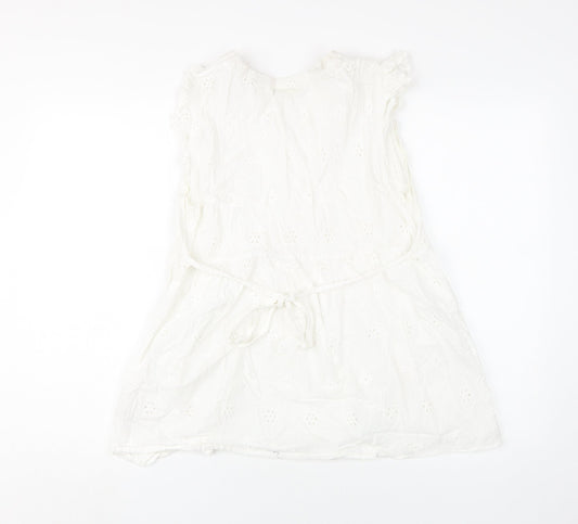 Womens UK Size M JoJo Maman Bébé White Tunic Blouse