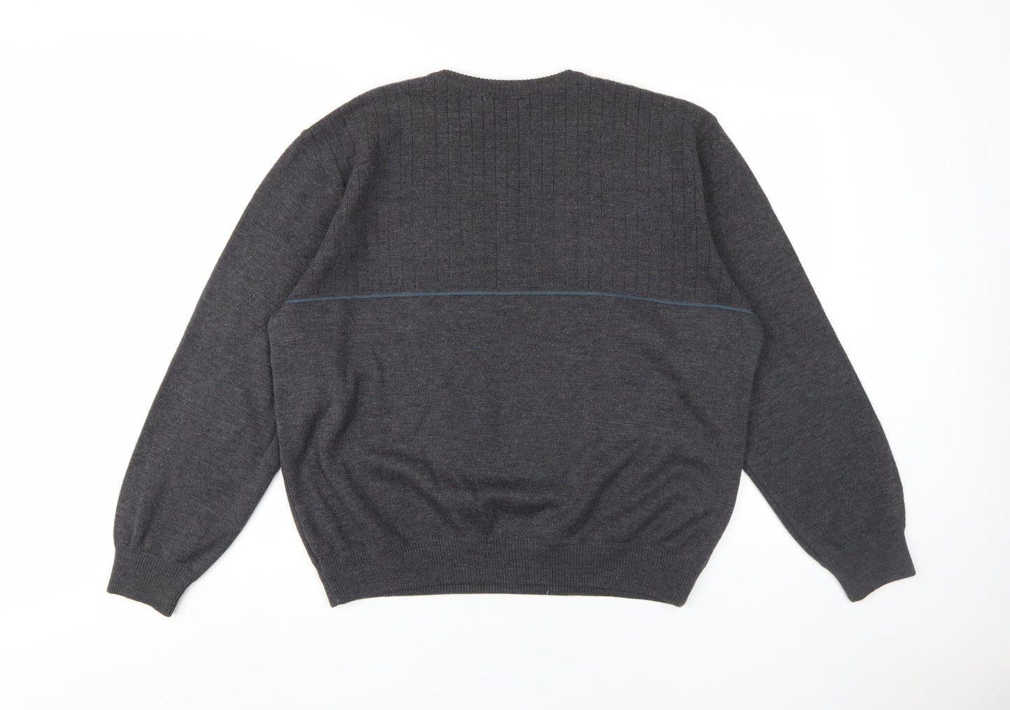 Marks and Spencer Men's Grey V-Neck Pullover Jumper