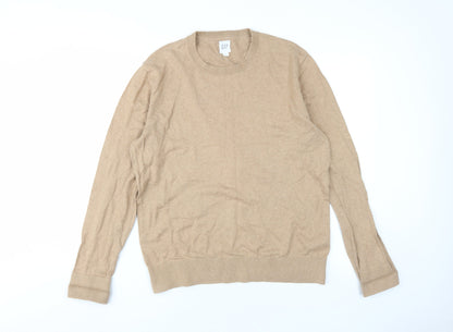 Gap Men's Beige Pullover Jumper in Medium