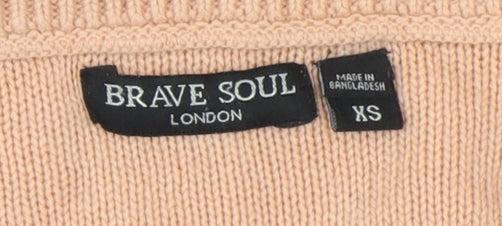 Womens UK Size XS Brave Soul Beige Pullover Jumper