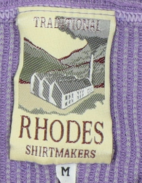 Rhodes Unisex Purple Knit V-Neck T-Shirt M