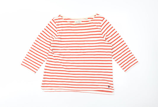 Jack Wills Women's Red Striped T-Shirt Size 14