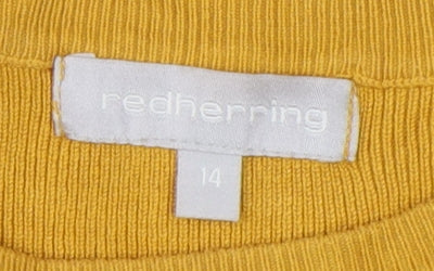 Womens UK Size 14 Red Herring Yellow Jersey Jersey