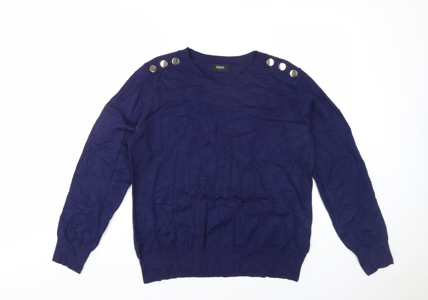 Womens UK Size L Klass Blue Pullover Jumper