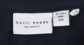 Basic Needs Girls Black Long Sleeve T-Shirt 11-12Y