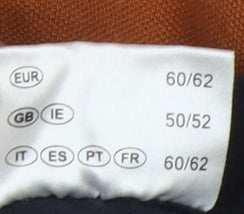 Men's Classic Orange Striped Polo in Size 50 for Men