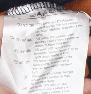 Men's Classic Orange Striped Polo in Size 50 for Men