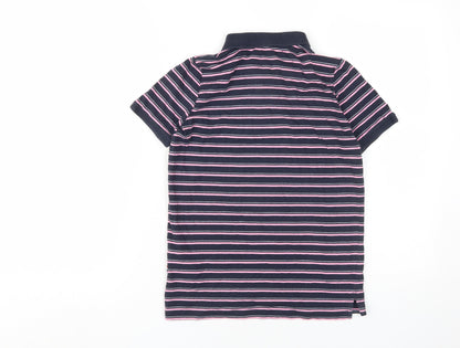 U.S. Polo Assn. Girls Navy Striped Polo Shirt, Size 10-11 Years