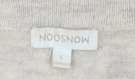 NOOSNOW Women's Beige Cardigan Knit Jumper Size L