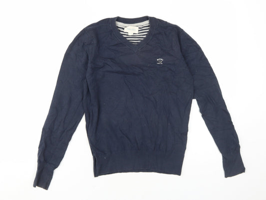 Diesel Women's Blue V-Neck Pullover Jumper Size 12