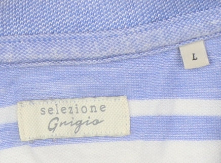 Mens UK Size L Selezione Grigio Cotton Polo Shirt