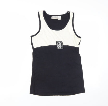 Variations Women's Black/White Tank Top M Scoop Neck