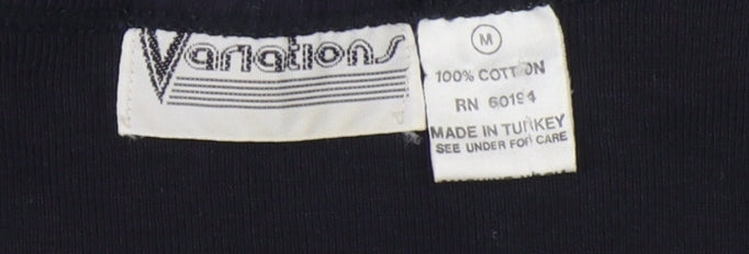 Variations Women's Black/White Tank Top M Scoop Neck