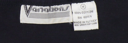 Variations Women's Black/White Tank Top M Scoop Neck