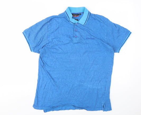Pierre Cardin Men's Blue Polo Shirt L, Casual Short Sleeve