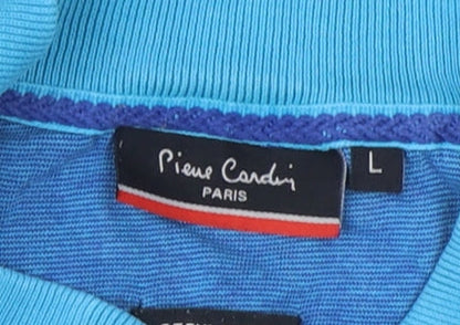 Pierre Cardin Men's Blue Polo Shirt L, Casual Short Sleeve